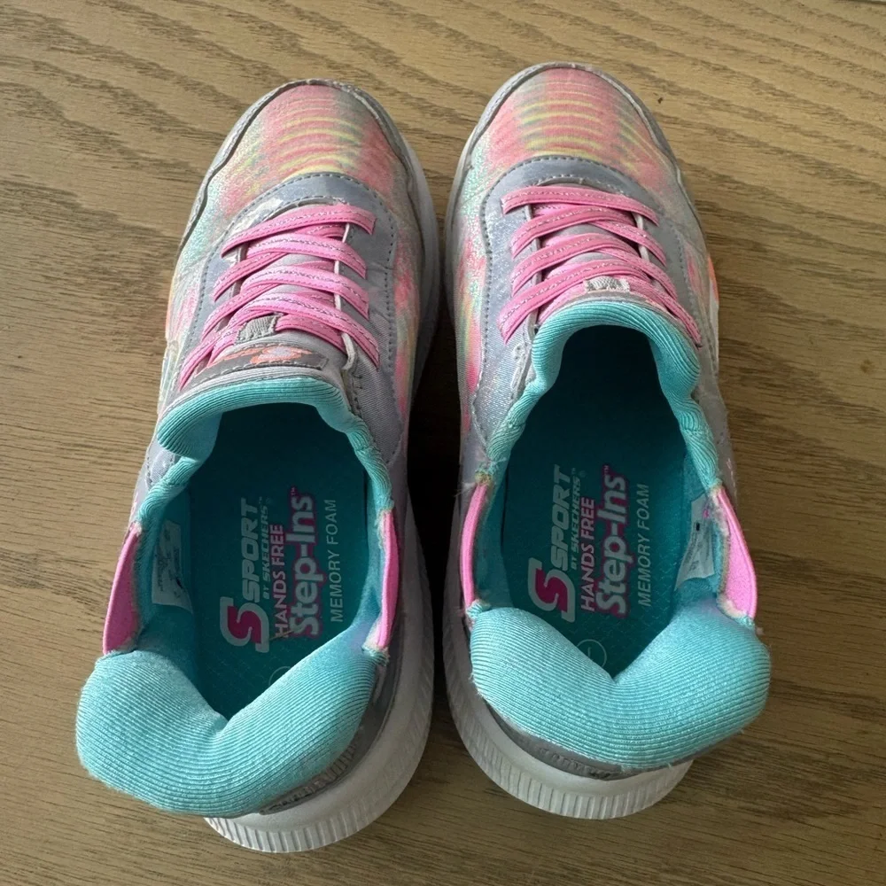 S Sport By Skechers Kids' Kristin Step-Ins Sneakers - Gray/Pink Size 1